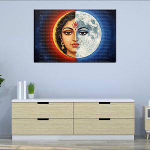 Durga Moon Portrait Canvas | Durga | Hindu Goddess | Spiritual Art | Home Decor | Single Panel Canvas Nepal | Custom Canvas Print Nepal | Wall Painting | wall art nepal | Wallpaper Nepal | Stunning Mural print