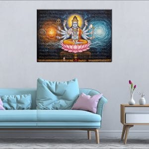 Vishnu Lakshmi Unified Canvass | Vishnu | Lakshmi | Hindu Gods | Spiritual Art | Home Decor | Single Panel Canvas Nepal | Custom Canvas Print Nepal | Wall Painting | wall art nepal | Wallpaper Nepal | Stunning Mural print