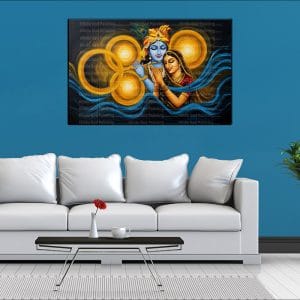 Abstract Radha Krishna Waves Canvas | Radha | Krishna | Hindu Gods | Spiritual Art | Home Decor | Single Panel Canvas Nepal | Custom Canvas Print Nepal | Wall Painting | wall art nepal | Wallpaper Nepal | Stunning Mural print