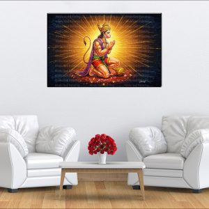 Devotional Hanuman Kneeling Canvas | Hanuman | Hindu God | Spiritual Art | Home Decor | Single Panel Canvas Nepal | Custom Canvas Print Nepal | Wall Painting | wall art nepal | Wallpaper Nepal | Stunning Mural print