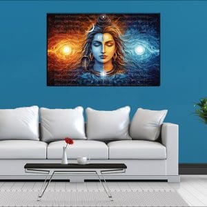 Dual Energy Shiva Meditation Canvas | Lord Shiva | Mahadev | Hindu God | Spiritual Art | Home Decor | Single Panel Canvas Nepal | Custom Canvas Print Nepal | Wall Painting | wall art nepal | Wallpaper Nepal | Stunning Mural print