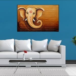 Minimalist Warm Ganesh Canvas | Ganesh | Hindu God | Spiritual Art | Home Decor | Single Panel Canvas Nepal | Custom Canvas Print Nepal | Wall Painting | wall art nepal | Wallpaper Nepal | Stunning Mural print