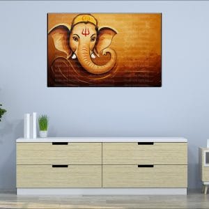 Warm Abstract Ganesh Canvas | Ganesh | Hindu God | Spiritual Art | Home Decor | Single Panel Canvas Nepal | Custom Canvas Print Nepal | Wall Painting | wall art nepal | Wallpaper Nepal | Stunning Mural print
