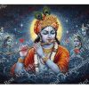Krishna Flute Gopis Starry Canvas - Image 2