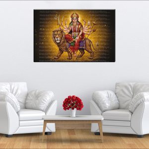 Durga Riding Lion Canvas | Durga | Hindu Goddess | Spiritual Art | Home Decor | Single Panel Canvas Nepal | Custom Canvas Print Nepal | Wall Painting | wall art nepal | Wallpaper Nepal | Stunning Mural print