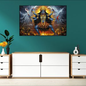 Goddess Kali Fierce Canvas | Kali | Hindu Goddess | Spiritual Art | Home Decor | Single Panel Canvas Nepal | Custom Canvas Print Nepal | Wall Painting | wall art nepal | Wallpaper Nepal | Stunning Mural print