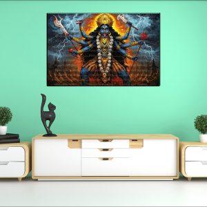 Goddess Kali Storm Canvas | Kali | Hindu Goddess | Spiritual Art | Home Decor | Single Panel Canvas Nepal | Custom Canvas Print Nepal | Wall Painting | wall art nepal | Wallpaper Nepal | Stunning Mural print