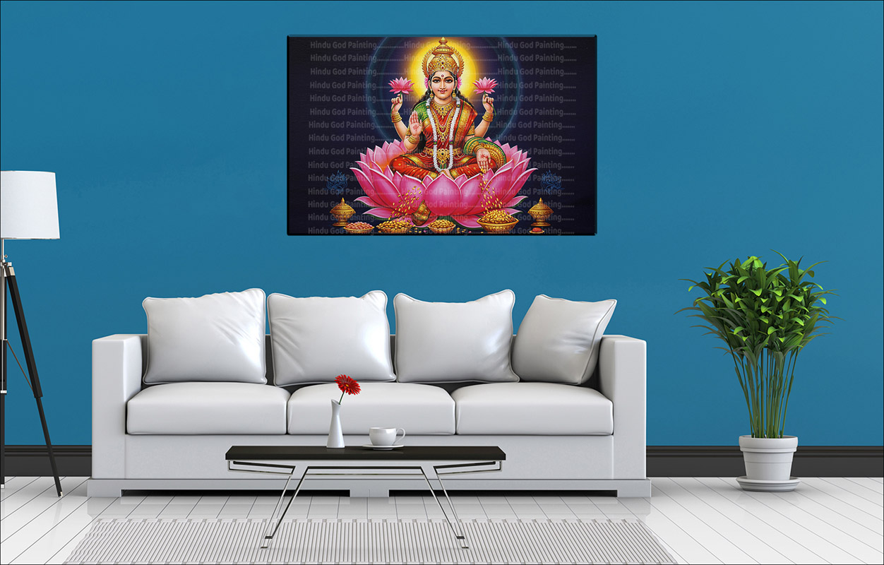 Lakshmi Vibrant Lotus Canvas Lakshmi Vibrant Lotus Canvas | Lakshmi | Hindu Goddess | Spiritual Art | Home Decor | Single Panel Canvas Nepal | Custom Canvas Print Nepal | Wall Painting | wall art nepal | Wallpaper Nepal | Stunning Mural print