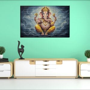 Cloud Seated Ganesh Canvas | Ganesh | Hindu God | Spiritual Art | Home Decor | Single Panel Canvas Nepal | Custom Canvas Print Nepal | Wall Painting | wall art nepal | Wallpaper Nepal | Stunning Mural print