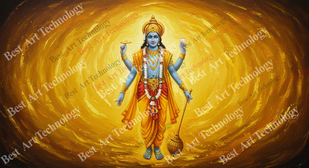 Golden Vortex Vishnu Canvas Golden Vortex Vishnu Canvas - Image 2