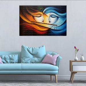 Modern Radha Krishna Flute Canvas | Radha | Krishna | Hindu Gods | Spiritual Art | Home Decor | Single Panel Canvas Nepal | Custom Canvas Print Nepal | Wall Painting | wall art nepal | Wallpaper Nepal | Stunning Mural print