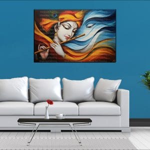 Artistic Flowing Radha Krishna Canvas | Radha | Krishna | Hindu Gods | Spiritual Art | Home Decor | Single Panel Canvas Nepal | Custom Canvas Print Nepal | Wall Painting | wall art nepal | Wallpaper Nepal | Stunning Mural print