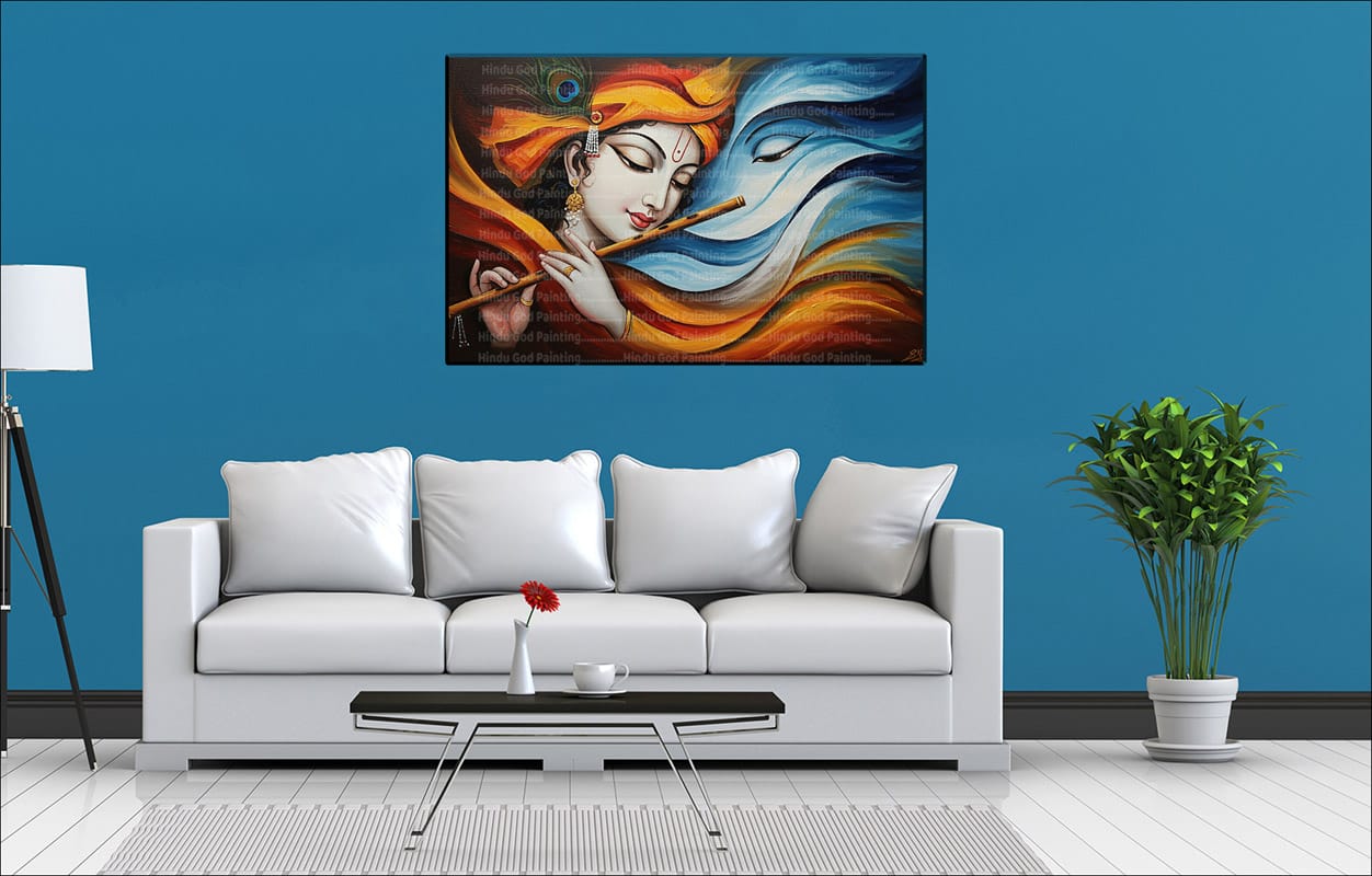 Artistic Flowing Radha Krishna Canvas Artistic Flowing Radha Krishna Canvas | Radha | Krishna | Hindu Gods | Spiritual Art | Home Decor | Single Panel Canvas Nepal | Custom Canvas Print Nepal | Wall Painting | wall art nepal | Wallpaper Nepal | Stunning Mural print