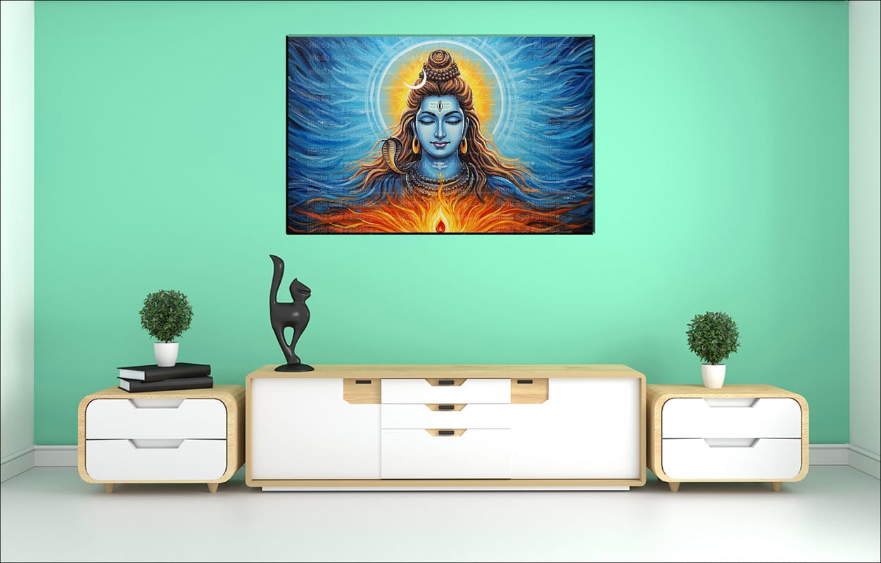 Radiant Aura Shiva Meditation Canvas Radiant Aura Shiva Meditation Canvas | Lord Shiva | Meditating Shiva | Radiant Aura | Blue and Orange Energy | Hindu God | Spiritual Art | Home Decor | Single Panel Canvas Nepal | Custom Canvas Print Nepal | Wall Painting | wall art nepal