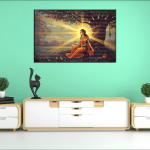 Sita Mata Sunlight Tree Canvas | Radha | Hindu Goddess | Spiritual Art | Home Decor | Single Panel Canvas Nepal | Custom Canvas Print Nepal | Wall Painting | wall art nepal | Wallpaper Nepal | Stunning Mural print