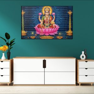 Lakshmi Ornate Lamps Canvas | Lakshmi | Hindu Goddess | Spiritual Art | Home Decor | Single Panel Canvas Nepal | Custom Canvas Print Nepal | Wall Painting | wall art nepal | Wallpaper Nepal | Stunning Mural print