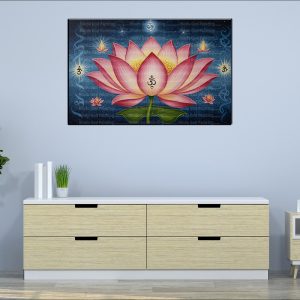 Om Lotus Canvas | Lotus | Om | Sacred Symbol | Spiritual Art | Home Decor | Single Panel Canvas Nepal | Custom Canvas Print Nepal | Wall Painting | wall art nepal | Wallpaper Nepal | Stunning Mural print