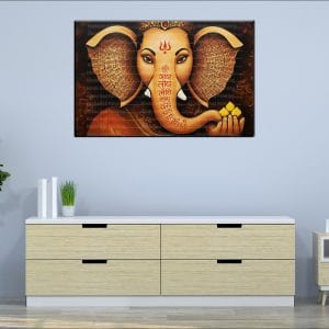 Detailed Ganesh Portrait Canvas | Ganesh | Hindu God | Spiritual Art | Home Decor | Single Panel Canvas Nepal | Custom Canvas Print Nepal | Wall Painting | wall art nepal | Wallpaper Nepal | Stunning Mural print