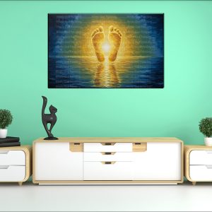 Vishnu Paduka Canvas | Vishnu Paduka | Vishnu Footprints | Lord Vishnu | Sacred Symbols | Hindu God | Spiritual Art | Home Decor | Single Panel Canvas Nepal | Custom Canvas Print Nepal | Wall Painting | wall art nepal