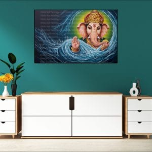 Swirling Water Ganesh Canvas | Ganesh | Hindu God | Spiritual Art | Home Decor | Single Panel Canvas Nepal | Custom Canvas Print Nepal | Wall Painting | wall art nepal | Wallpaper Nepal | Stunning Mural print