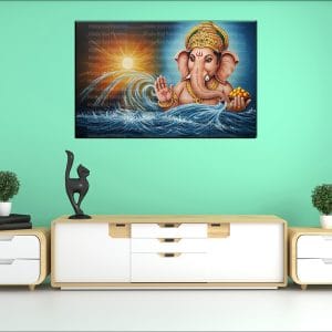 Radiant Water Ganesh Canvas | Ganesh | Hindu God | Spiritual Art | Home Decor | Single Panel Canvas Nepal | Custom Canvas Print Nepal | Wall Painting | wall art nepal | Wallpaper Nepal | Stunning Mural print