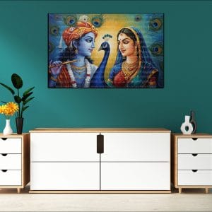 Radha Krishna Canvas | Radha | Krishna | Hindu Gods | Spiritual Art | Home Decor | Single Panel Canvas Nepal | Custom Canvas Print Nepal | Wall Painting | wall art nepal | Wallpaper Nepal | Stunning Mural print