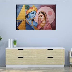 Radha Krishna Flute Canvas Art | Radha | Krishna | Hindu Gods | Spiritual Art | Home Decor | Single Panel Canvas Nepal | Custom Canvas Print Nepal | Wall Painting | wall art nepal | Wallpaper Nepal | Stunning Mural print