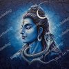 Serene Shiva Profile Blue Canvas - Image 2