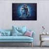 Serene Shiva Profile Blue Canvas | Lord Shiva | Shiva Profile | Crescent Moon | Snake | Dark Blue Art | Prominent Text | Hindu God | Spiritual Art | Home Decor | Single Panel Canvas Nepal | Custom Canvas Print Nepal | Wall Painting | wall art nepal