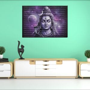Cosmic Meditative Shiva Canvas | Lord Shiva | Meditating Shiva | Cosmic Art | Starry Background | Hindu God | Spiritual Art | Home Decor | Single Panel Canvas Nepal | Custom Canvas Print Nepal | Wall Painting | wall art nepal