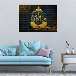 Golden Silhouette Ganesh Canvas | Ganesh | Hindu God | Spiritual Art | Home Decor | Single Panel Canvas Nepal | Custom Canvas Print Nepal | Wall Painting | wall art nepal | Wallpaper Nepal | Stunning Mural print