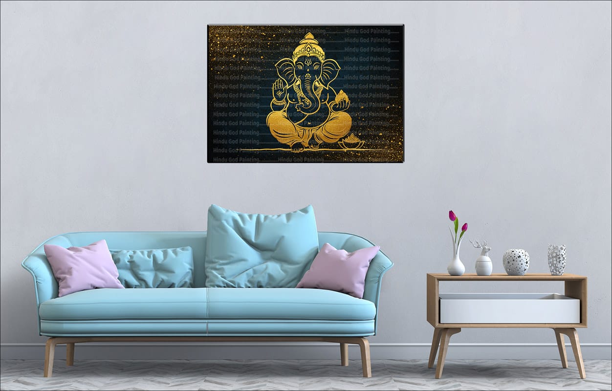 Golden Silhouette Ganesh Canvas Golden Silhouette Ganesh Canvas | Ganesh | Hindu God | Spiritual Art | Home Decor | Single Panel Canvas Nepal | Custom Canvas Print Nepal | Wall Painting | wall art nepal | Wallpaper Nepal | Stunning Mural print