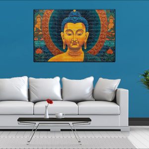Serene Buddha Ornate Halo Canvas | Buddha | Spiritual Art | Home Decor | Single Panel Canvas Nepal | Custom Canvas Print Nepal | Wall Painting | wall art nepal | Wallpaper Nepal | Stunning Mural print