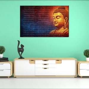 Serene Gold Buddha Canvas | Buddha | Spiritual Art | Home Decor | Single Panel Canvas Nepal | Custom Canvas Print Nepal | Wall Painting | wall art nepal | Wallpaper Nepal | Stunning Mural print