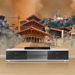 Kathmandu Temples Deities Nepal Mural Print | Culture Art | Nepal Wallpaper | Kathmandu Art | Custom Canvas and Murals Print Nepal