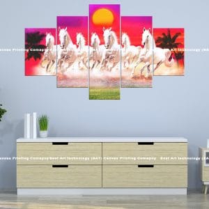 Magenta Horses Canvas