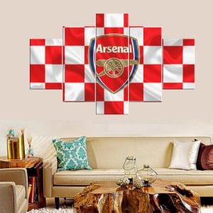 Arsenal FC Checkered Flag Crest Canvas Print | Arsenal Checkered Canvas | Football Club Art | Arsenal FC | Arsenal | Club Crest | Checkered Flag | Gunners | Football | Soccer | Sports Art | Home Decor | Custom Canvas Print Nepal | Custom Murals Print Nepal