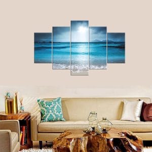 Beach Moonlit Ocean Waves Canvas Print | Nature Art | Ocean Canvas | Moonlit Waves | Night Seascape | Tranquil Scene | Custom Canvas and Murals Print Nepal