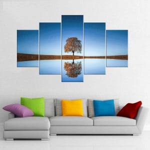 Starry Night Tree Reflection Canvas Print | Nature Art | Night Sky Canvas | Tree Reflection | Stars | Tranquil Water | Cosmic | Custom Canvas and Murals Print Nepal