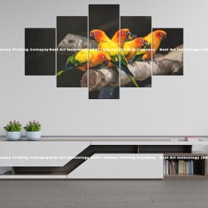 Colorful Parrots Branch Canvas Print | Colorful Parrots | Parrots | Birds | Branch | Tropical | Animal Art | Home Decor | Custom Canvas Print Nepal | Custom Murals Print Nepal | Wallpaper Art