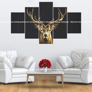 Deer Head Portrait Canvas Print | Deer | Portrait | Close-up | Antlers | Wildlife | Animal Art | Home Decor | Custom Canvas Print Nepal | Custom Murals Print Nepal | Wallpaper Art