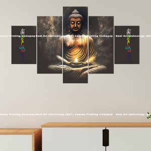 Buddha Mantra Candlelight Canvas | Buddha | Mantra | Om Mani Padme Hum | Candlelight | Spiritual Art | Home Decor | Multi Panel Canvas Nepal | Custom Canvas Print Nepal | Wall Painting | wall art nepal