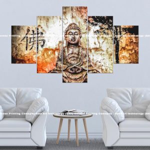 Stone Carved Buddha Canvas | Stone Buddha | Carved Buddha | Buddha | Ancient Script | Textured Art | Spiritual Art | Home Decor | Multi Panel Canvas Nepal | Custom Canvas Print Nepal | Wall Painting | wall art nepal