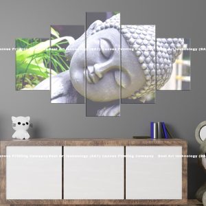 Reclining Buddha Greenery Canvas | Reclining Buddha | Buddha | Greenery | Nature | Peaceful | Spiritual Art | Home Decor | Multi Panel Canvas Nepal | Custom Canvas Print Nepal | Wall Painting | wall art nepal