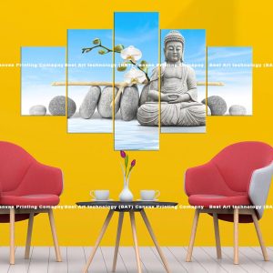Buddha Orchid Zen Canvas | Buddha | Orchid | Zen Stones | Meditation | Spiritual Art | Home Decor | Multi Panel Canvas Nepal | Custom Canvas Print Nepal | Wall Painting | wall art nepal