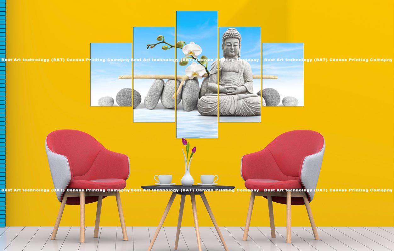Buddha Orchid Zen Canvas Buddha Orchid Zen Canvas | Buddha | Orchid | Zen Stones | Meditation | Spiritual Art | Home Decor | Multi Panel Canvas Nepal | Custom Canvas Print Nepal | Wall Painting | wall art nepal