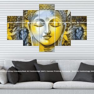 Split Tone Buddha Canvas | Buddha | Silver | Gold | Split Color | Modern Art | Spiritual Art | Home Decor | Multi Panel Canvas Nepal | Custom Canvas Print Nepal | Wall Painting | wall art nepal