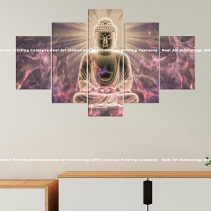 White Buddha Cosmic Aura Canvas | White Buddha | Buddha | Cosmic Aura | Meditation | Spiritual Art | Home Decor | Multi Panel Canvas Nepal | Custom Canvas Print Nepal | Wall Painting | wall art nepal