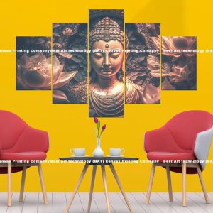 Buddha Lotus Sepia Canvas | Buddha | Lotus | Sepia | Vintage | Spiritual Art | Home Decor | Multi Panel Canvas Nepal | Custom Canvas Print Nepal | Wall Painting | wall art nepal