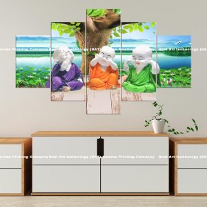 Three Wise Monks Canvas | Three Wise Monkeys | See No Evil | Hear No Evil | Speak No Evil | Monks | Buddhist Art | Home Decor | Multi Panel Canvas Nepal | Custom Canvas Print Nepal | Wall Painting | wall art nepal